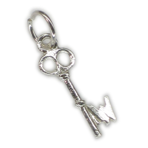 Initial W Letter W Small sterling silver key charm .925 x 1 Letters