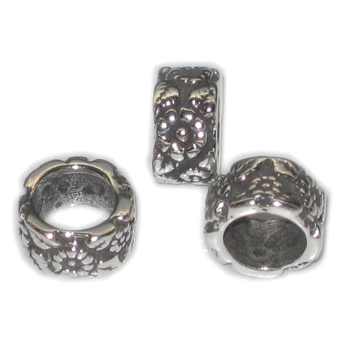 Flower Bead sterling silver charm spacer .925 x 1 Beads charms spacers