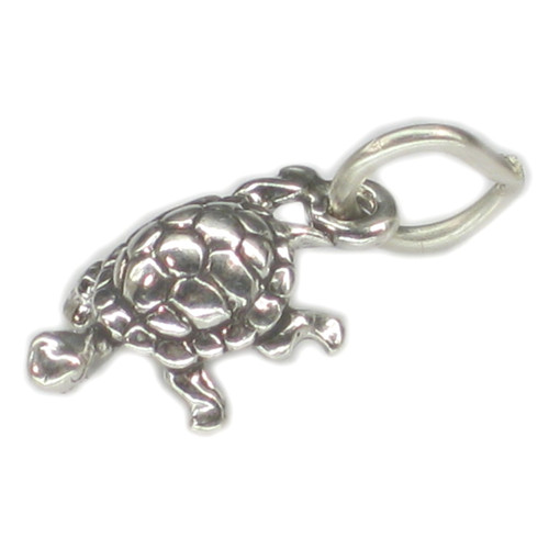 Tortoise Turtle Tiny sterling silver charm .925 x 1 Turtles Tortoises