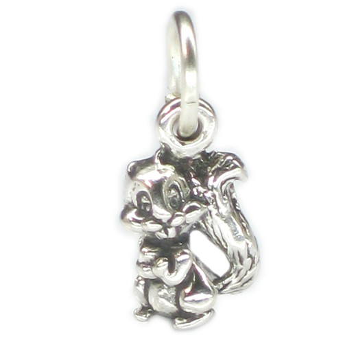 Squirrel TINY sterling silver charm .925 x 1 Squirrels charms