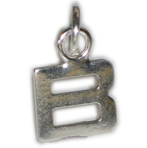 Initial B small Letter sterling silver charm .925 x 1 Letters charms