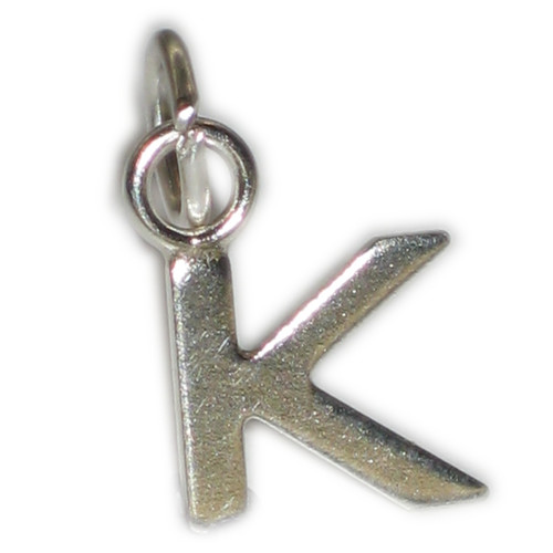 Initial K small Letter sterling silver charm .925 x 1 Initials charms