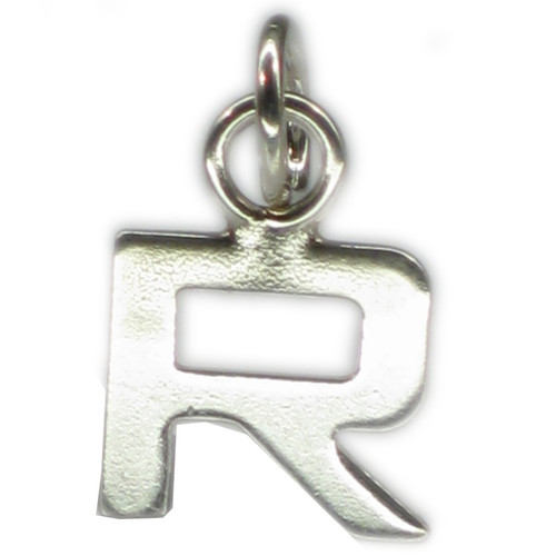 Initial R small Letter sterling silver charm .925 x 1 Letters charms
