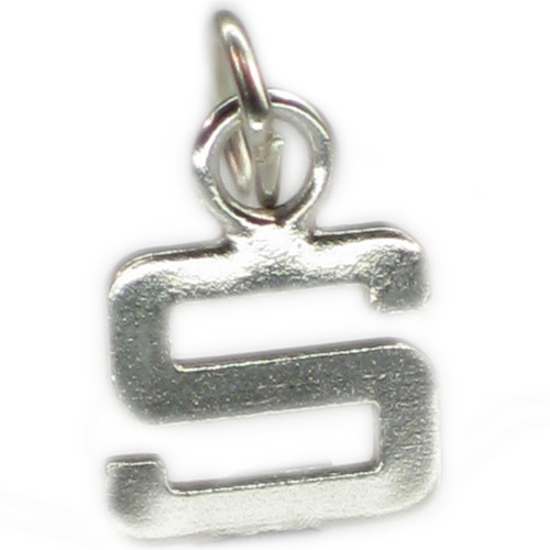 Initial S small Letter sterling silver charm .925 x 1 Letters charms
