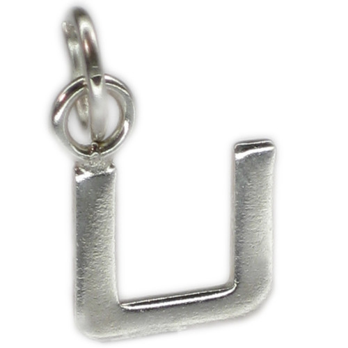 Initial U small Letter sterling silver charm .925 x 1 Letters charms