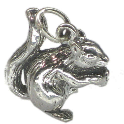 Squirrel sterling silver charm .925 Squirrels charms A