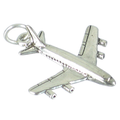 707 Jumbo Jet aeroplane sterling silver charm .925 x 1 Airplane charms
