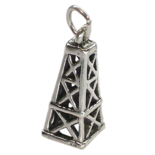 Oil Derrick sterling silver charm .925 x 1 Oil Wells Derricks charms