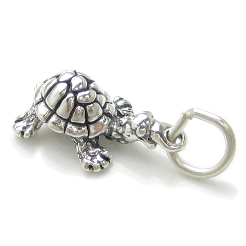 Tortoise Turtle sterling silver charm .925 x 1 Tortoises Turtles charms A1