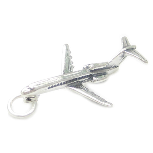 Jet Plane sterling silver charm .925 x1 Aircraft Airplane Aeroplane charms