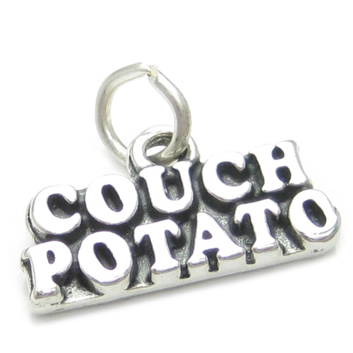 Couch Potato sterling silver charm .925 Lazy charms