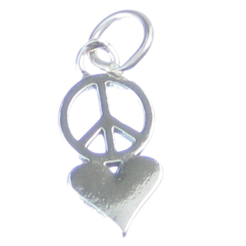 Love and Peace sterling silver charm .925 x 1 Caring Loving charms