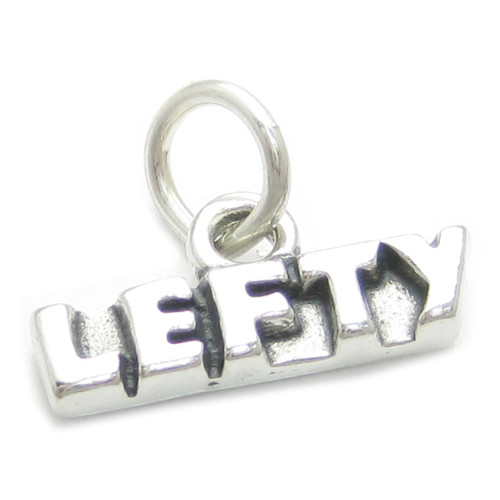 Lefty sterling silver charm .925 x 1 Left Handed charms