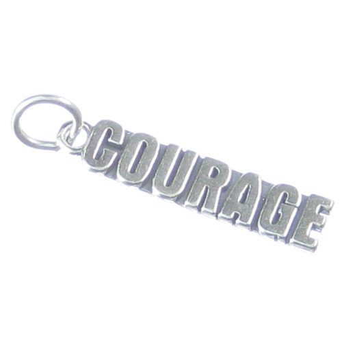 Courage sterling silver charm .925 x 1 Words with meaning charms