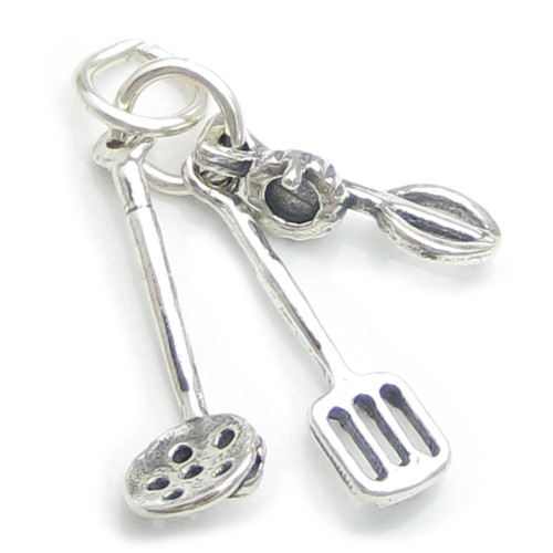 Cooking Kitchen Utensils sterling silver charm .925 x 1 Cook charms