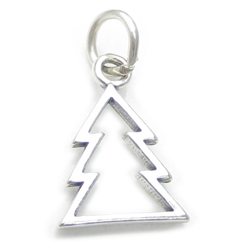 Christmas Tree sterling silver charm .925 x 1 Xmas Trees charms B