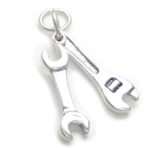 Wrench and spanner sterling silver charm .925 x1 Wrenches Spanners charms