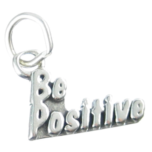 Be Positive sterling silver charm .925 x 1 Expression Thinking charms
