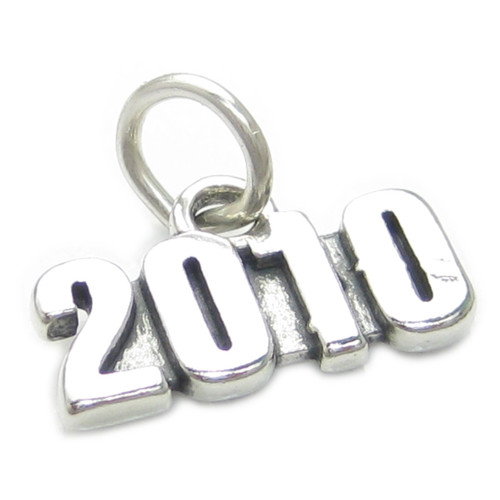 2010 year sterling silver charm .925 x 1 Graduation Wedding Birthday