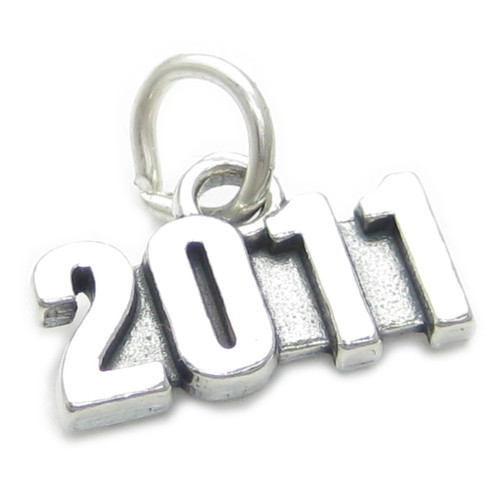 2011 year sterling silver charm .925 x 1 Wedding Birthday Graduation
