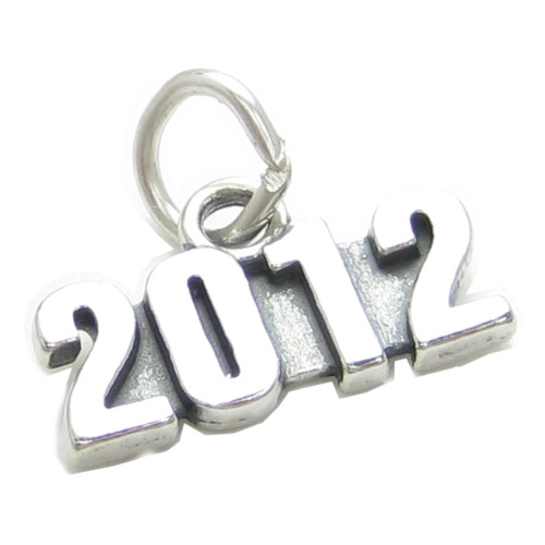 2012 year sterling silver charm .925 Graduation Wedding Birthday