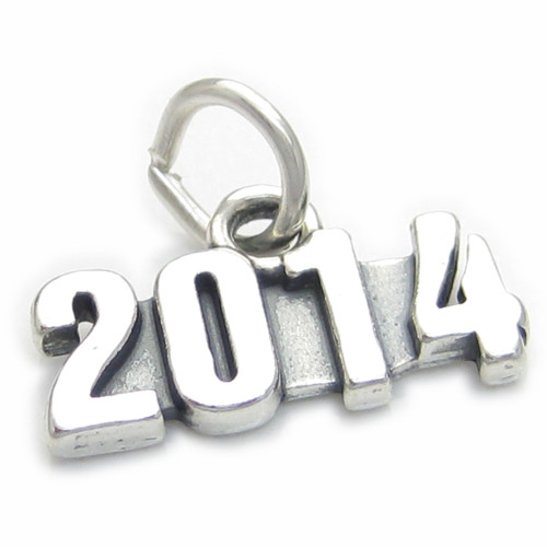 2014 year sterling silver charm .925 x 1 Wedding Birthday Graduation