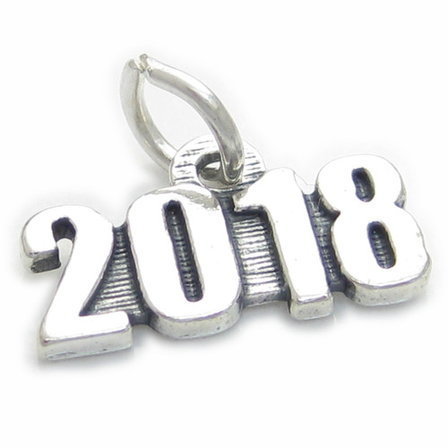 2018 year sterling silver charm .925 x 1 Wedding Birthday Graduation