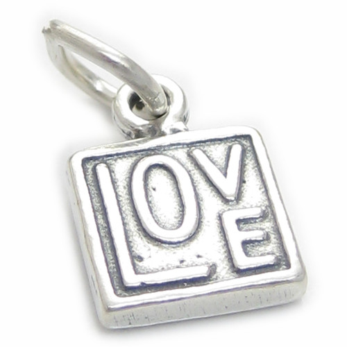 Double sided love charm sterling silver .925 x 1 Loving charms