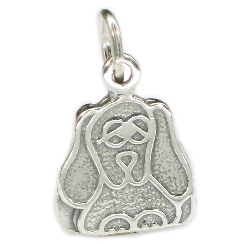 Cute Dog sterling silver charm .925 x 1 Doggys charms