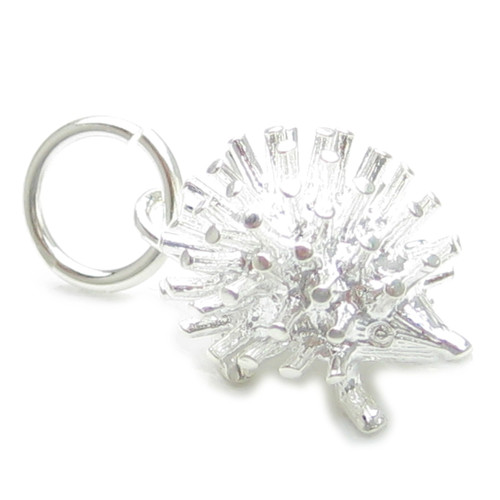 Hedgehog sterling silver charm .925 x 1 hedgehogs hedge hog charms A1