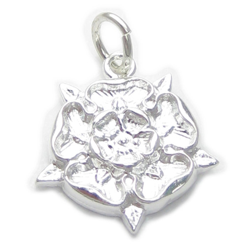 Tudor Rose sterling silver charm .925 x 1 York Union England charms