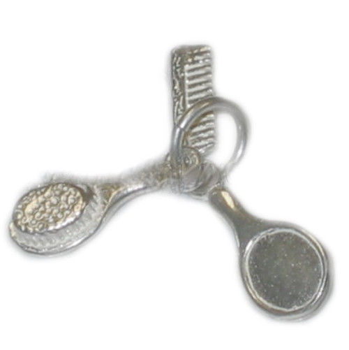 Comb Brush and Mirror sterling silver charm .925 Beauty charms