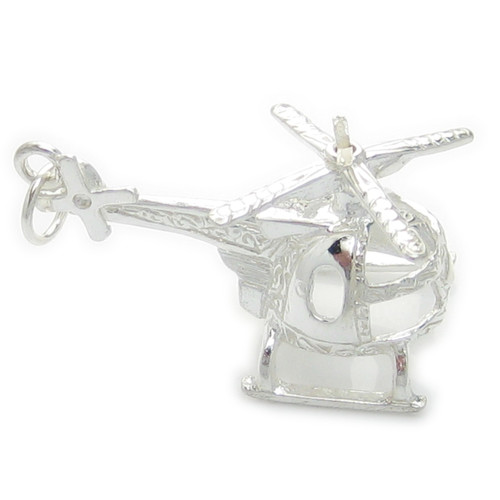 Helicopter Sterlng Silver LARGE Charm - Pendant .925 x1 Helicopters charms