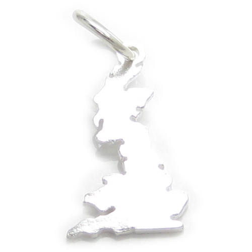 Map of Great Britain sterling silver charm .925 x1 England United Kingdom