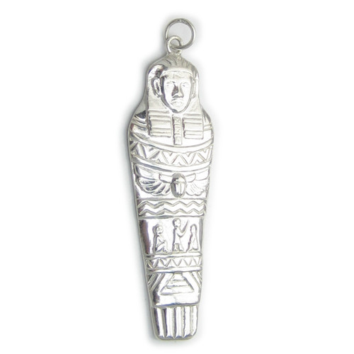 Egypt Tutankhamun Sarcophagus sterling silver LARGE charm pendant .925 x1