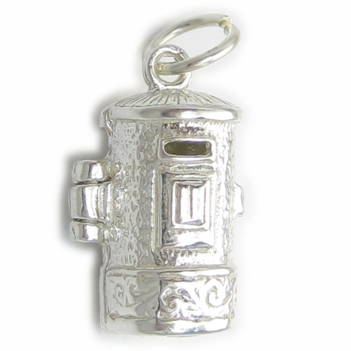 Opening postbox sterling silver charm .925 x 1 Pillar box Post charms