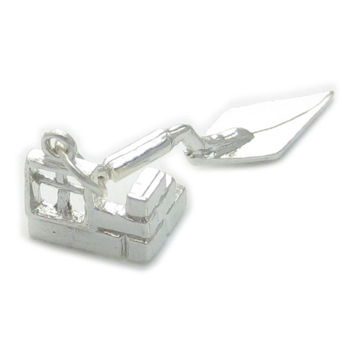 Builders Trowel and corner building sterling silver charm .925