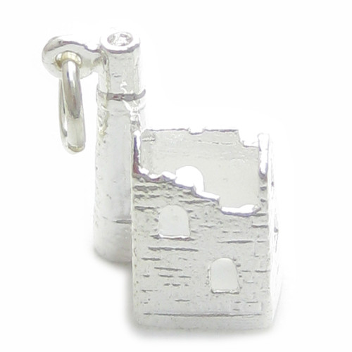 Old Run Down Tin Mine sterling silver charm .925 Cornish Mines