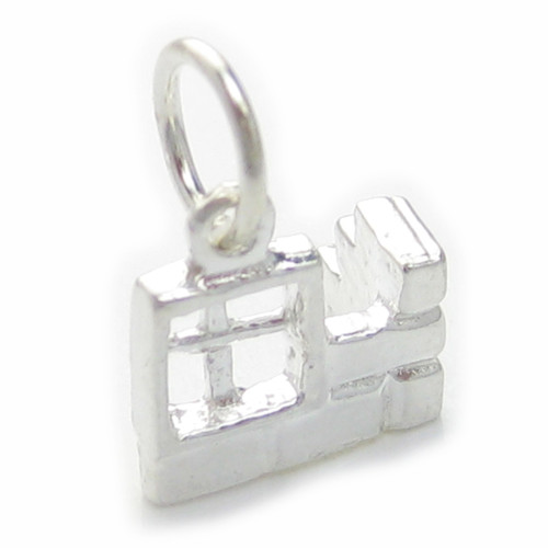 Brick Wall with Window small sterling silver charm .925 x 1 Extensions