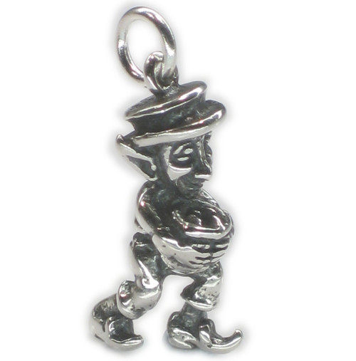 Leprechaun Lucky sterling silver charm .925 x 1 Irish Luck charms