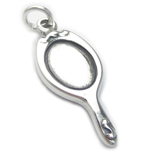 Hand Mirror sterling silver charm .925 x 1 Beauty Mirrors charms