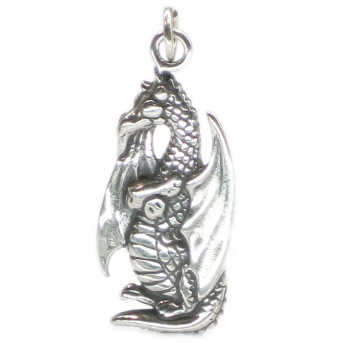 Dragon sterling silver charm pendant .925 x1 Dragons and creature charms