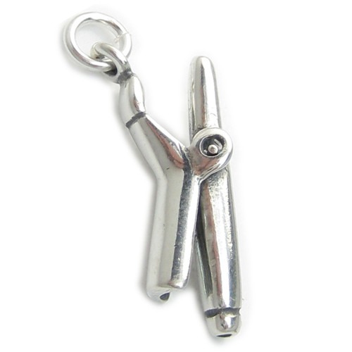 Curling Iron - Tongs sterling silver charm .925 x 1 Hairdressing charms