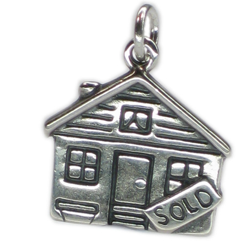 Sold House 2D sterling silver charm .925 Real Estate Agents