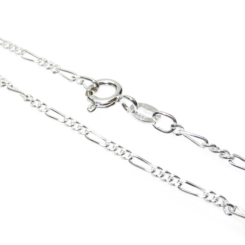 14 inch Figaro sterling silver chain necklace .925 x 1 chains