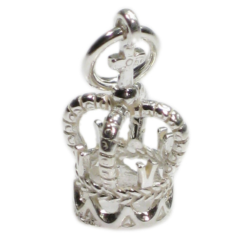 Crown sterling silver charm .925 x 1 Royal Queen King Crowns charms