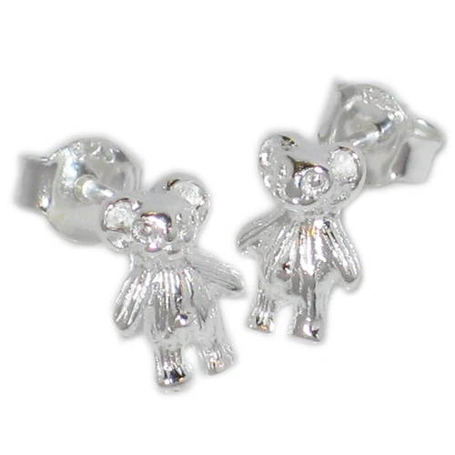 Teddybear Teddy Bear sterling silver stud earrings .925 pair
