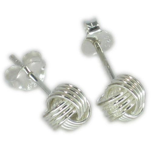 Woolmark Knot sterling silver stud earrings .925 x 1 pair knots studs