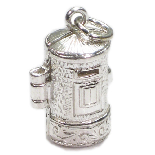 Postbox Pillar Box opening sterling silver charm .925 x1 letters charms