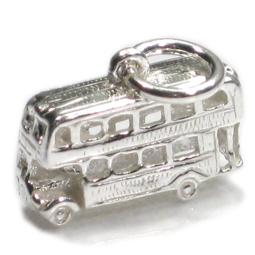 Double decker bus sterling silver charm .925 x 1 buses charms H